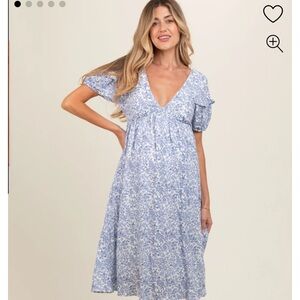 Pink Blush Maternity Floral Dress